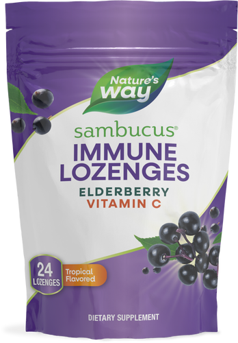 Natures Way Sambucus Vitamin C Lozenges Tropical 24lz