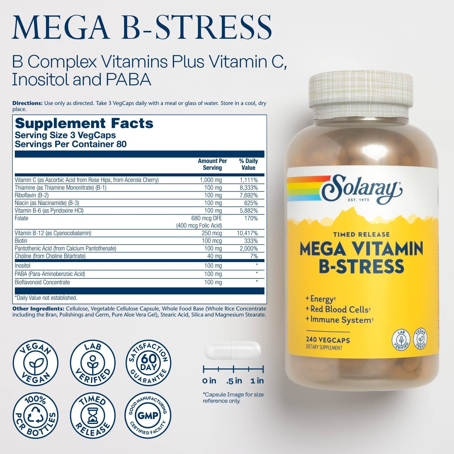 Solaray Mega B-Stress TR 240cp