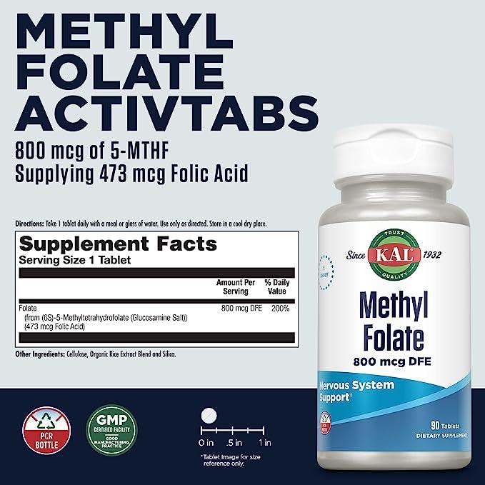 Kal Methyl Folate 800mcg 90tb