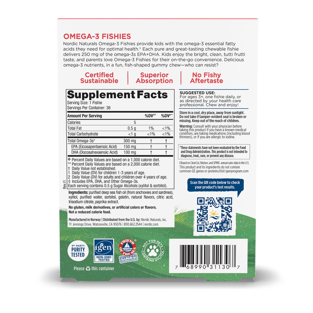 Supplements - Nordic Omega-3 Fishies 36ct