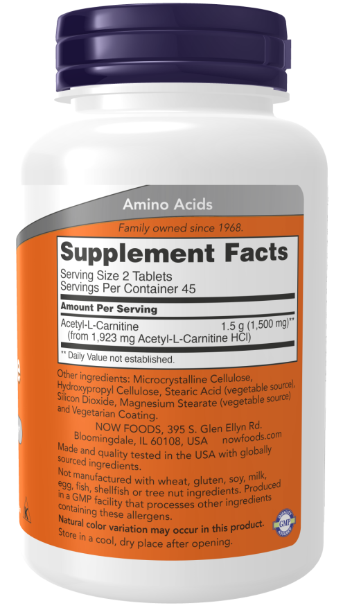 Now Acetyl-L Carnitine 750mg 90ct
