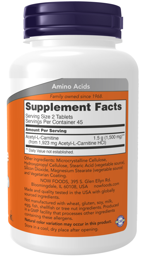 Now Acetyl-L Carnitine 750mg 90ct-[HealthWay]