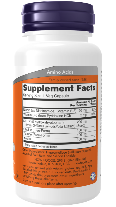 Now 5-HTP 200mg w/aminos 60cp-[HealthWay]