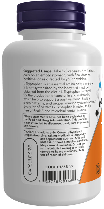 Now L-Tryptophan 500mg 120vc-[HealthWay]