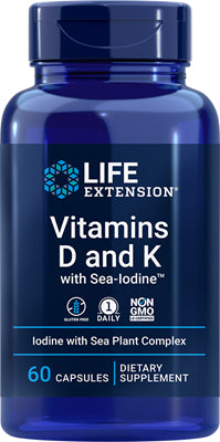 Life Ext Vit D & K w/Iodine 60cp-[HealthWay]