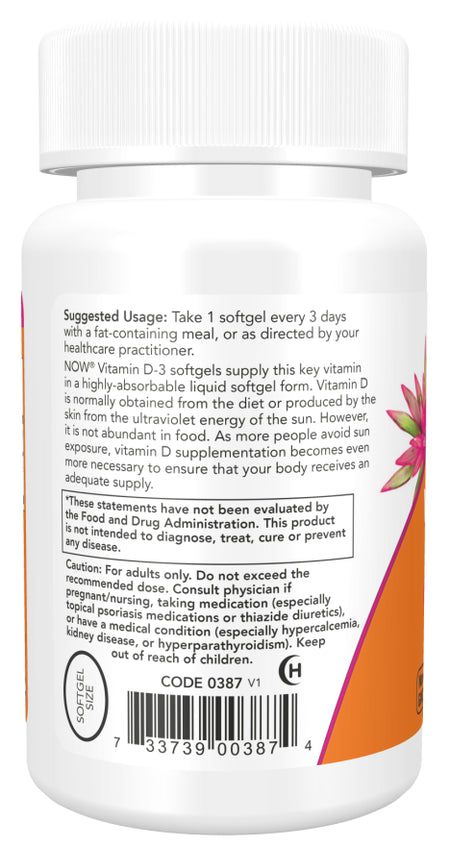 Supplements - Now Vit D-3 10,000 IU 30sg