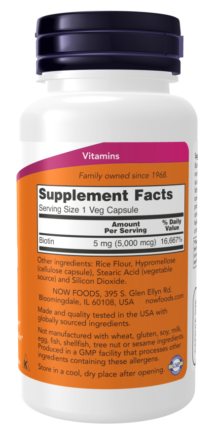 Now Biotin 5000mcg 120vc-[HealthWay]