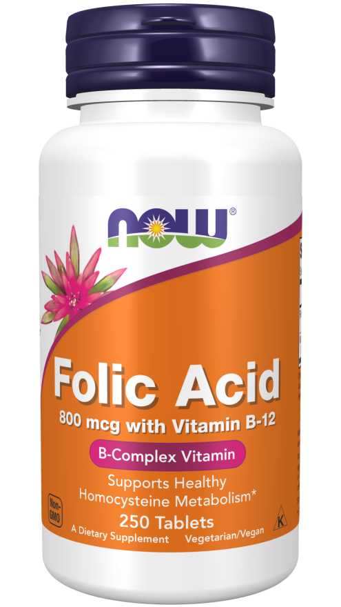 Now Folic Acid w/B12 800mcg 250tb