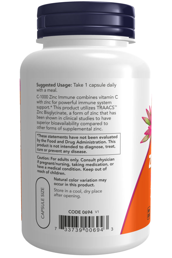 Now C 1000 Zinc Immune 180cp-[HealthWay]