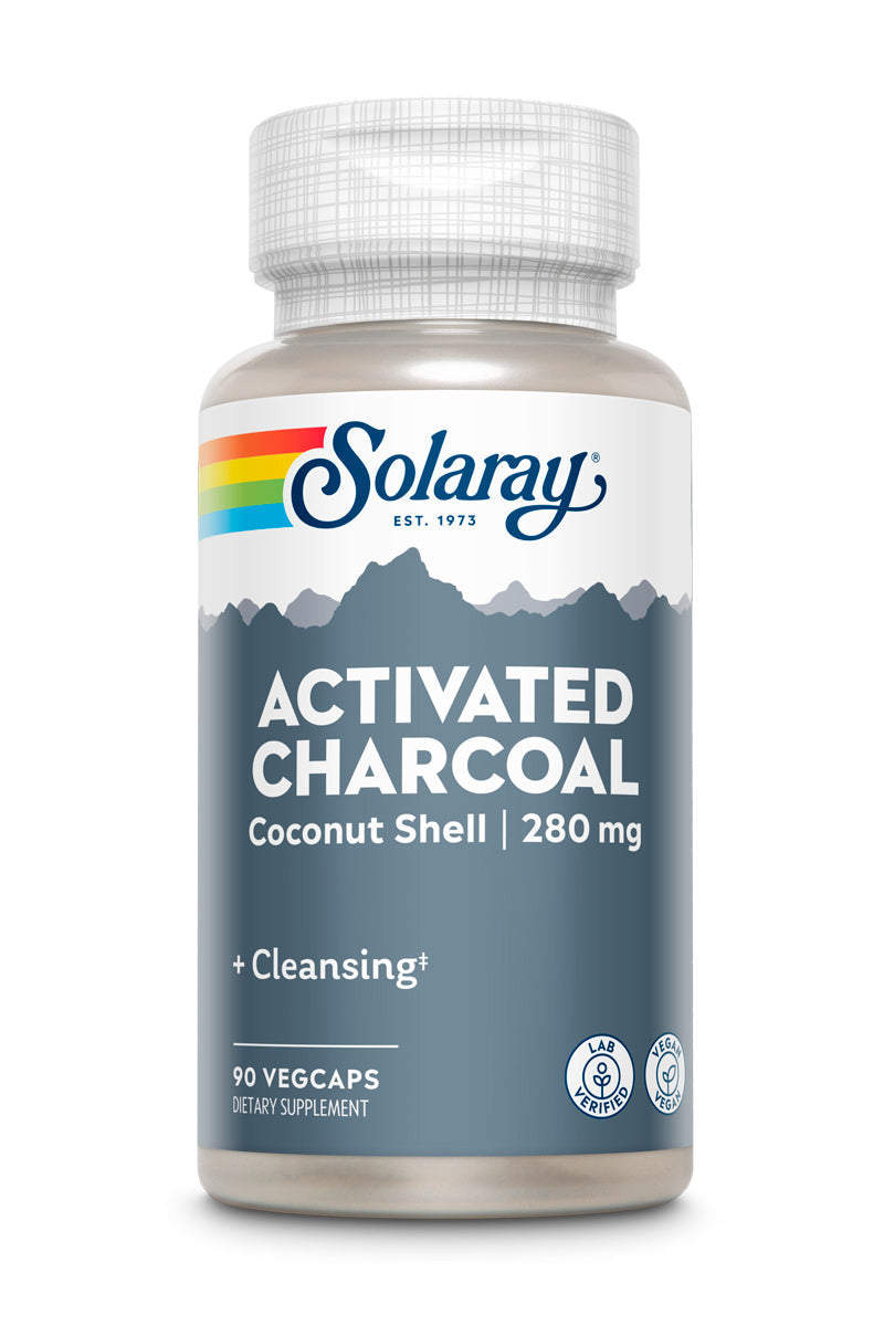 Solaray Activated Charcoal 90cp-[HealthWay]