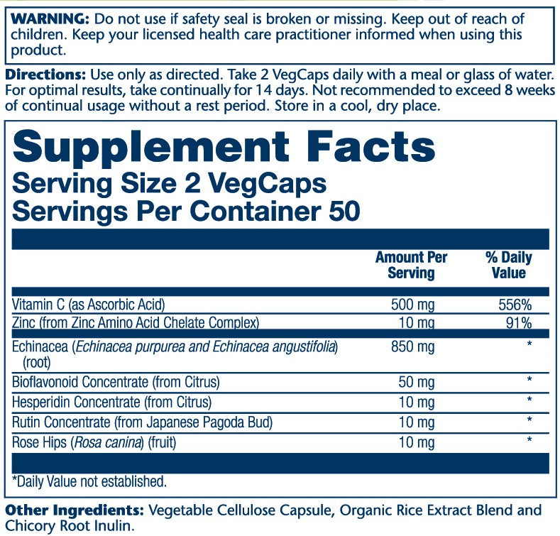 Solaray Echinacea w/Vit C 100cp-[HealthWay]
