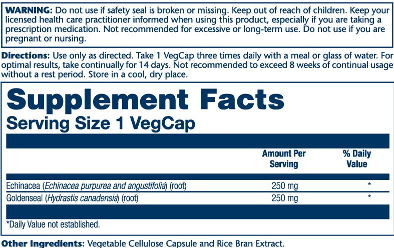 Solaray Echinacea&Goldenseal 100cp-[HealthWay]