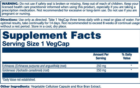 Solaray Echinacea&Goldenseal 100cp-[HealthWay]