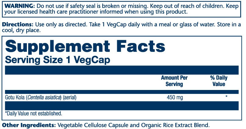 Solaray Gotu Kola 450mg 100cp-[HealthWay]