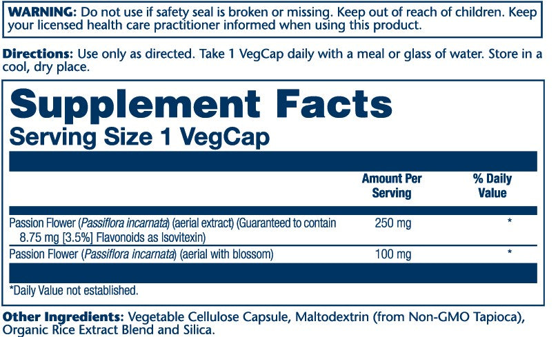 Solaray Passion Flower Ext 60cp-[HealthWay]