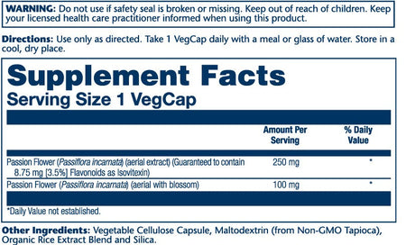 Solaray Passion Flower Ext 60cp-[HealthWay]