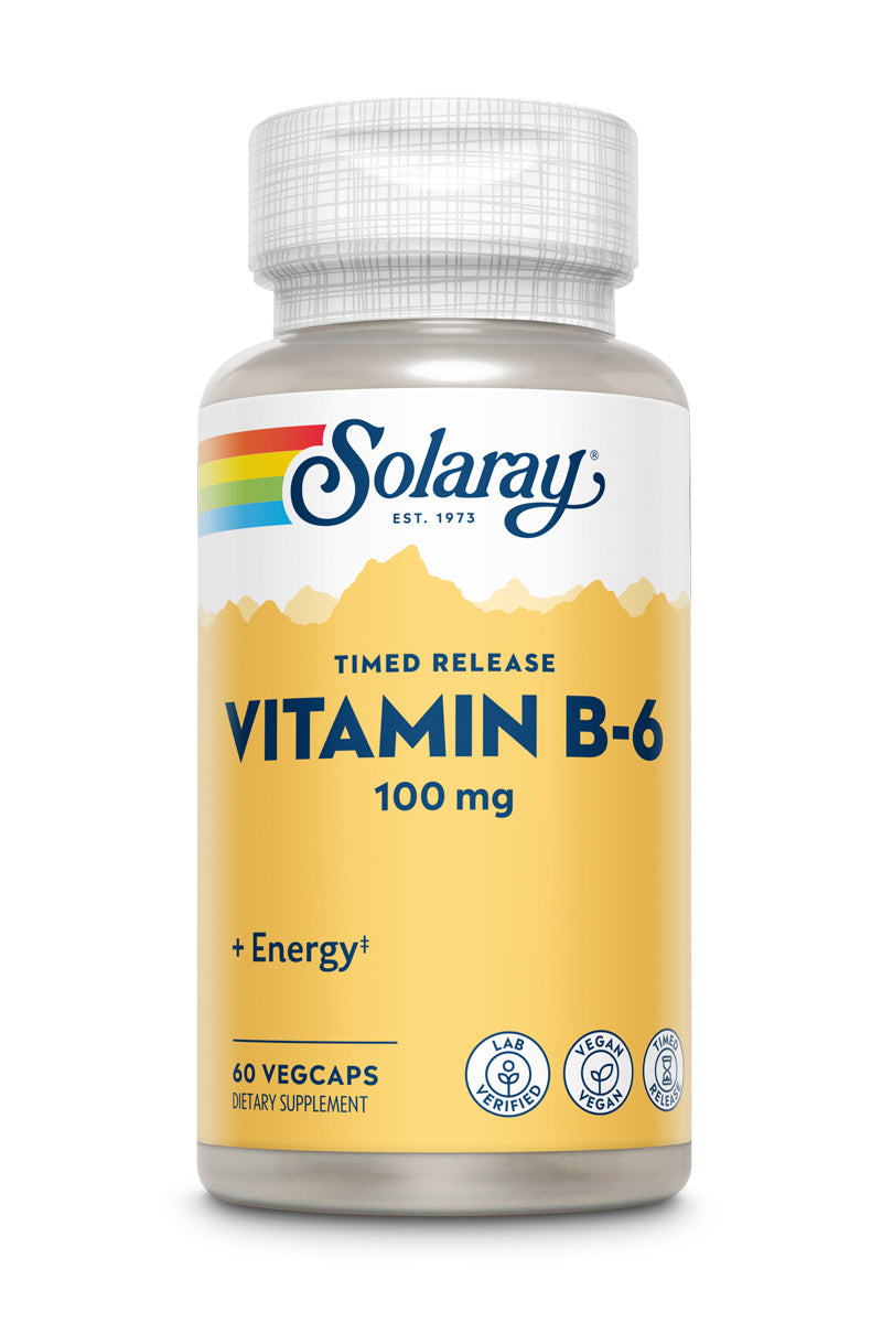 Solaray B-6 100mg Time Release 60cp-[HealthWay]