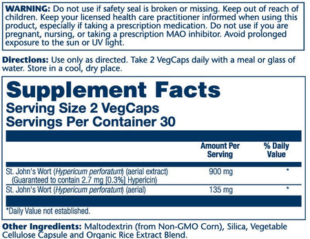 Solaray St Johns Wort Two Daily 60cp-[HealthWay]