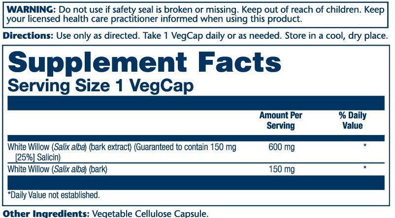 Solaray White Willow 60vc-[HealthWay]