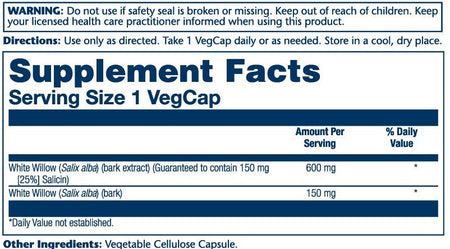 Solaray White Willow 60vc-[HealthWay]