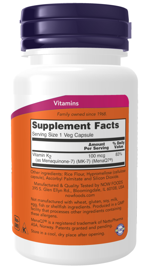 Now Vit K-2  MK-7 100mcg 120vc-[HealthWay]