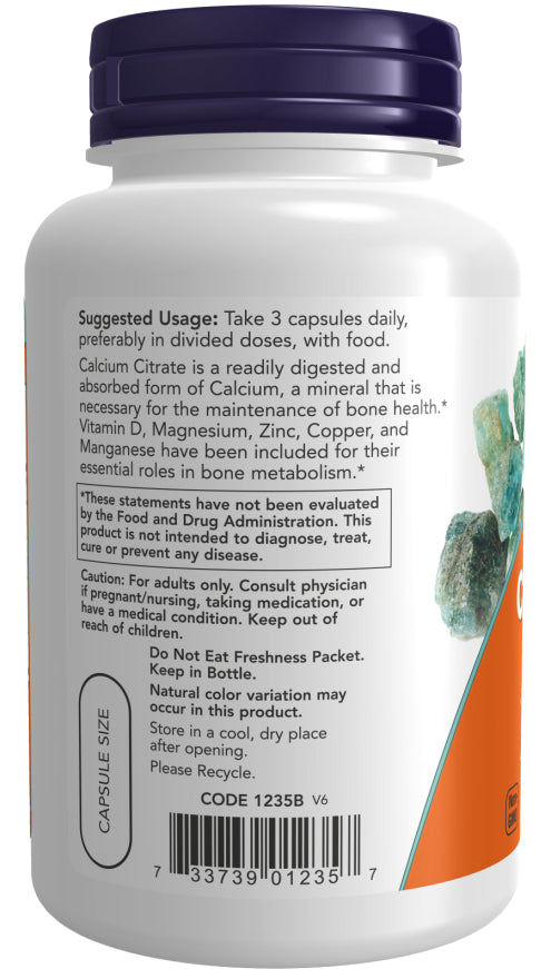 Supplements - Now Calcium Citrate Plus 240cp