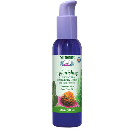 EMu lotion at Healthway in 4oz pump bottle