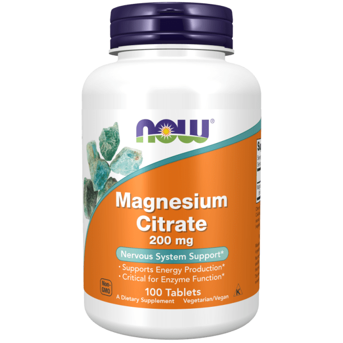 Now Magnesium Citrate 200mg 100tb-[HealthWay]