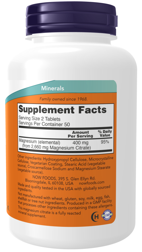 Now Magnesium Citrate 200mg 100tb