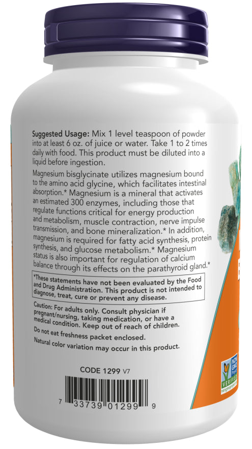 Now Magnesium Bisglycinate Powder 8oz-[HealthWay]