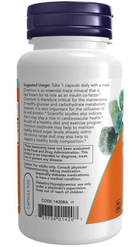 Now Chromium Picolinate 200mg 250cp-[HealthWay]