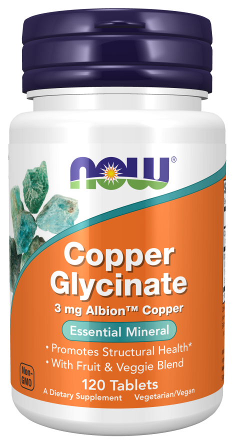 Now Copper Gylcinate 3mg 120tb-[HealthWay]