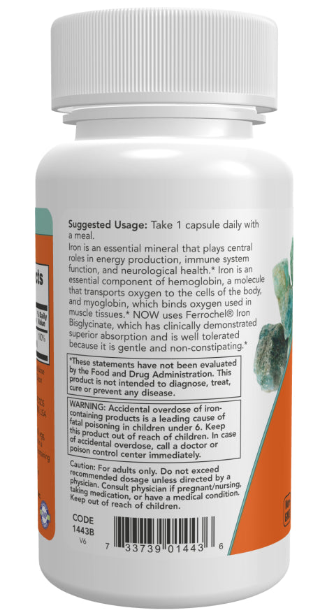 Now Iron Bisglycinate 18mg 120cp-[HealthWay]