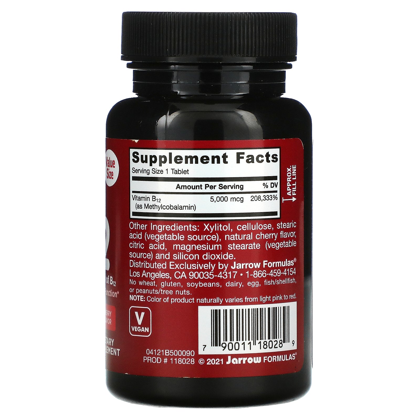 Jarrow Methyl B-12 5000mcg 60lz-[HealthWay]
