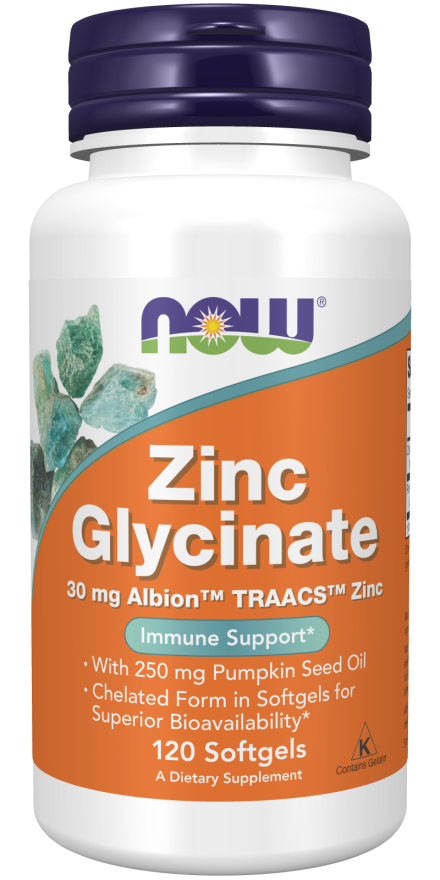 Now Zinc Glycinate 30mg 120sg-[HealthWay]