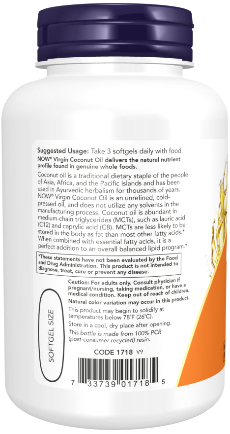 Now Coconut Oil Virgin 120sg-[HealthWay]