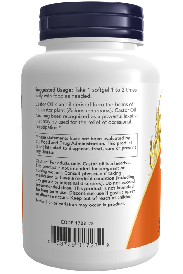 Supplements - Now Castor Oil 650mg 120sg