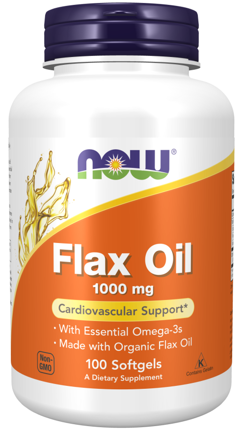 NOW FLAX OIL ORGANIC 1000mg 100 SGELS-[HealthWay]