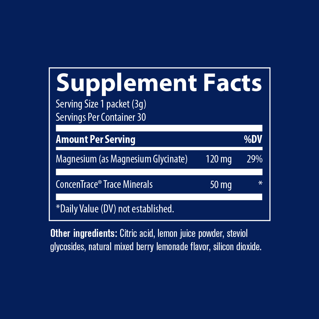 Trace Minerals Magnesium Glycinate Berry Lemonade 30pk