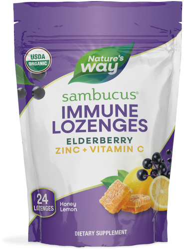 Natures Way Sambucus Zinc Immune Lozenges Honey 24lz