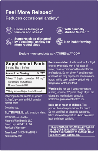 Natures Way CalmAid Lavender 30sg