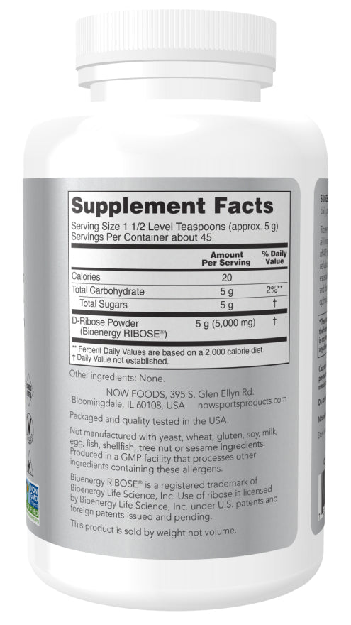 Supplements - Now D-Ribose Pwd 8oz