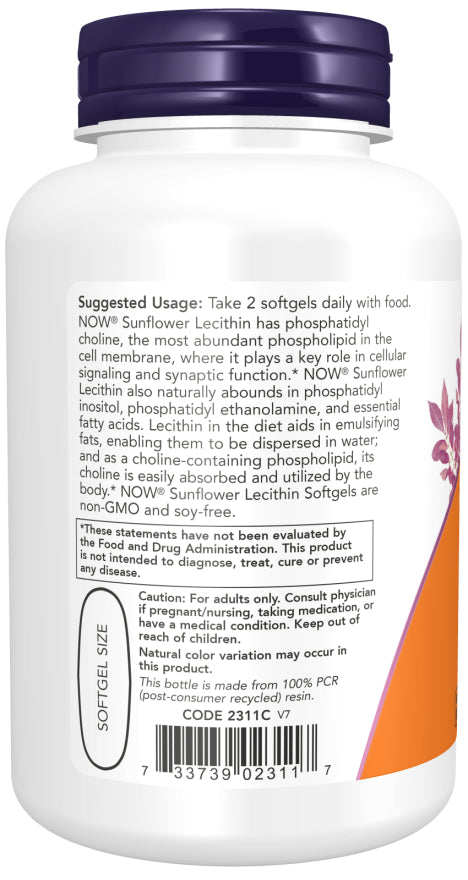 Now Lecithin Sunflower 100sg-[HealthWay]