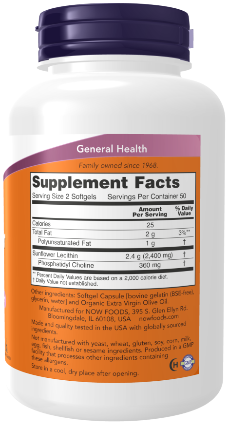 Now Lecithin Sunflower 100sg-[HealthWay]