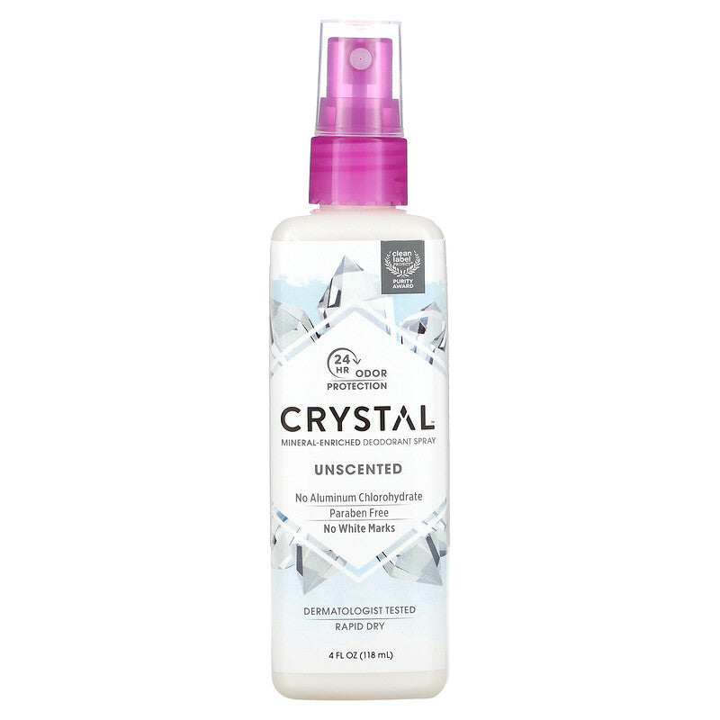 Crystal Deo Spray Unscented 4oz-[HealthWay]