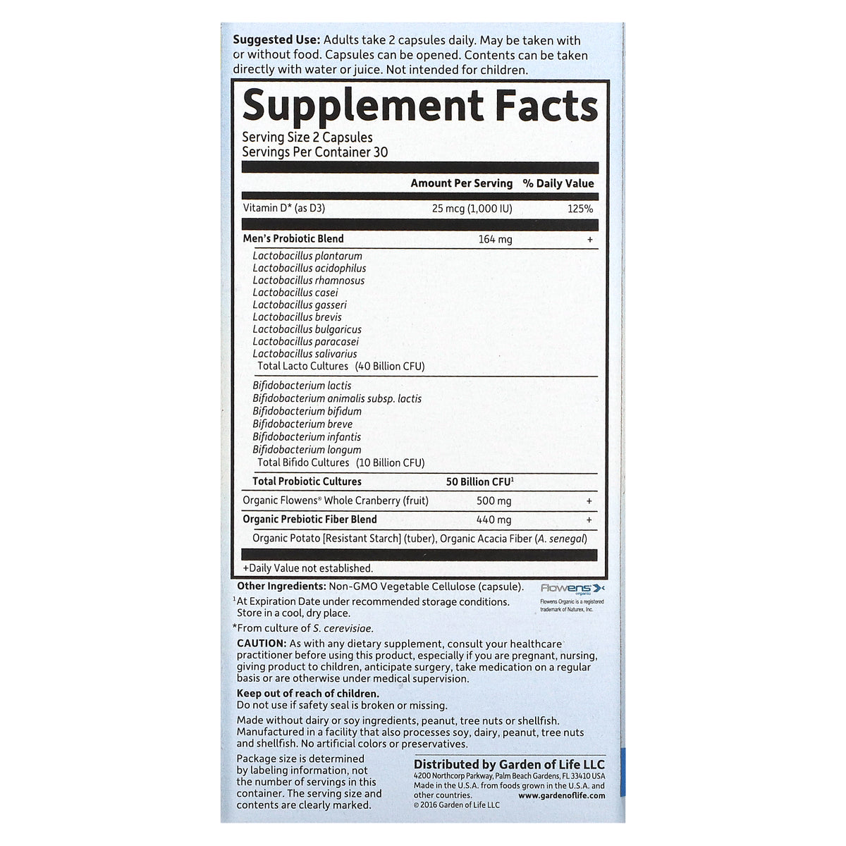 Garden of Life Dr Probiotic Prostate SS 60vc-[HealthWay]