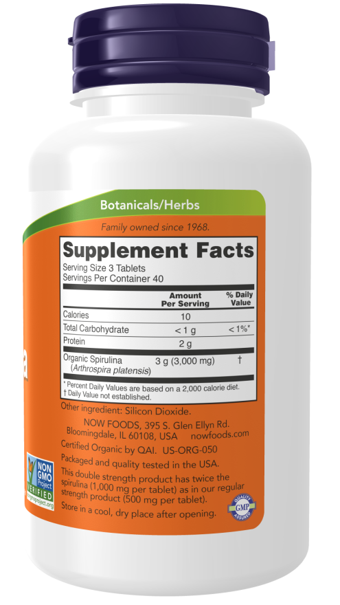 Now Spirulina 1000mg 120 Tb-[HealthWay]