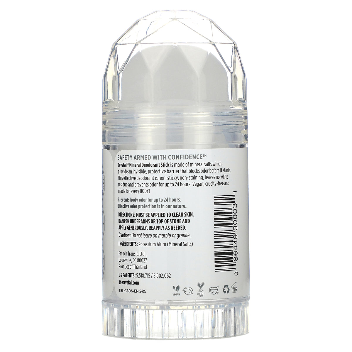 Crystal Deo Stick Unscented 4.25oz-[HealthWay]