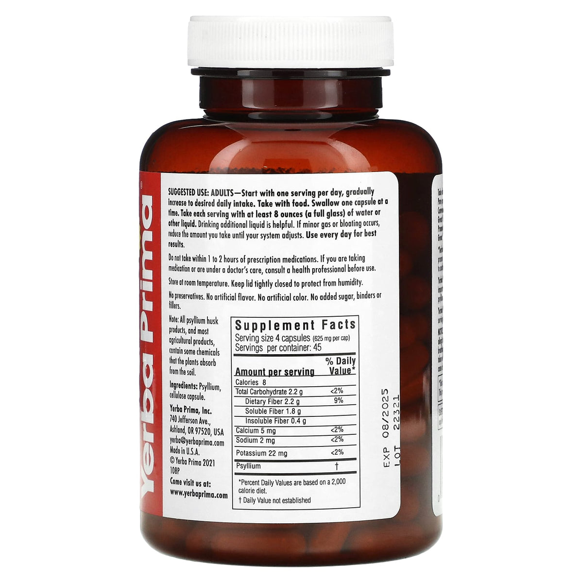 Yerba Prima Psyllium Husks 180vcp-[HealthWay]