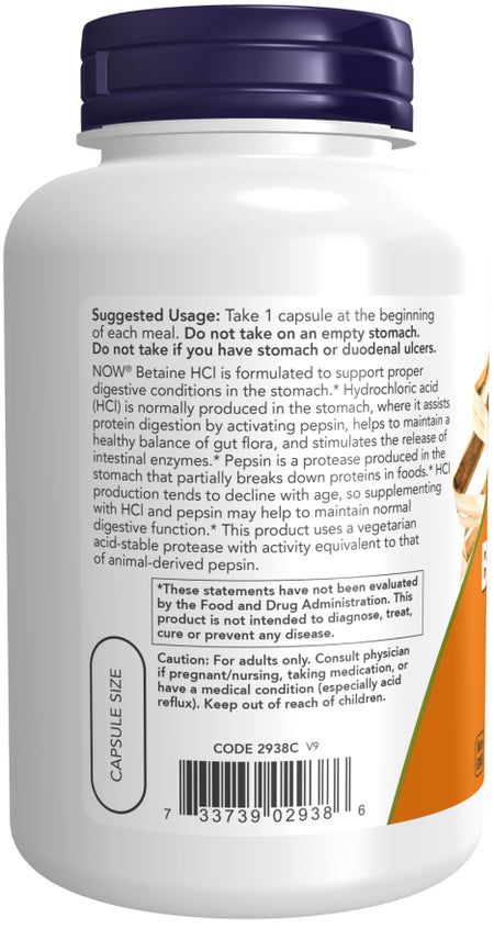 Now Betaine HCI 648mg 120c-[HealthWay]